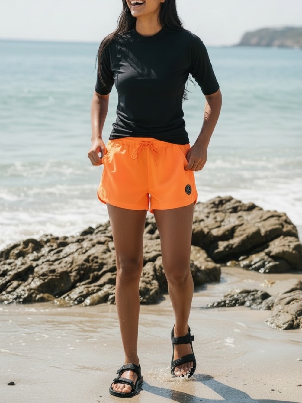 NEW SPF 50 Neon Orange Performance Fishing/Watersports Shorts
